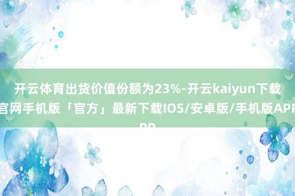 开云体育出货价值份额为23%-开云kaiyun下载官网手机版「官方」最新下载IOS/安卓版/手机版APP